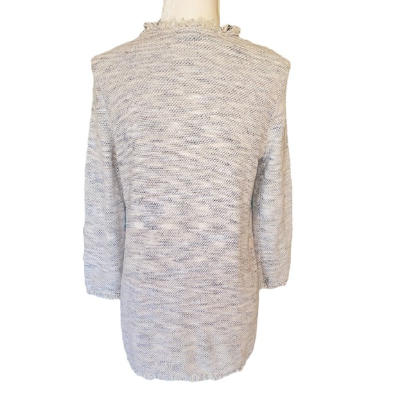 Joie Phillsa Fringe Open Front Cardigan in Smoky Mulit - M - Picture 7 of 13